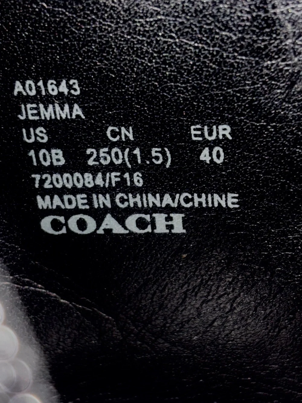 Coach Jemma black leather ankle booties in women's size 10B